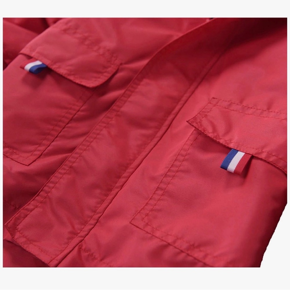 Hiheart Boys/Girls Kids' Red Hooded Raincoat - Picture 2 of 6